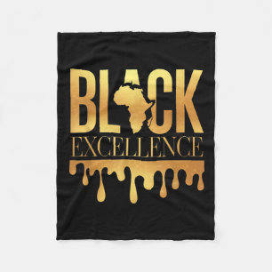 Black Excellence Black History Month Afro Motivati Fleece Blanket