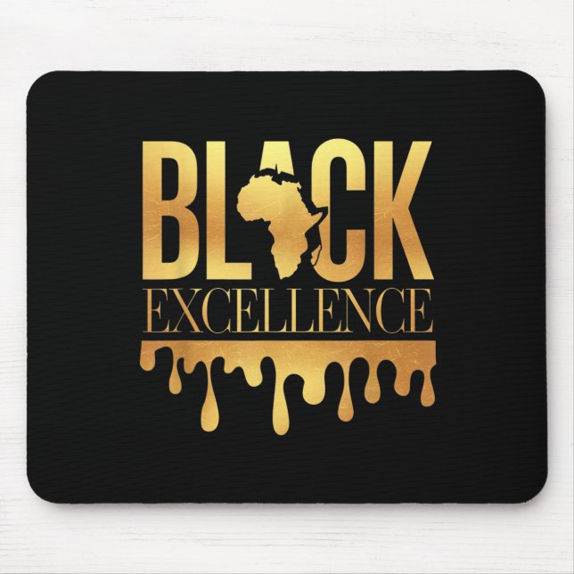 Black Excellence Black History Month Afro Motivati Mouse Mat (Front)
