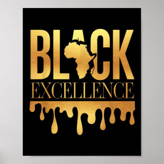 Black Excellence Black History Month Afro Motivati Poster