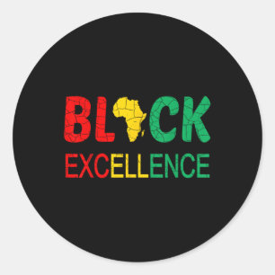 Black Excellence Black History Month Bhm Men Woman Classic Round Sticker
