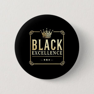 Black Excellence Gold Crown For Gift Black History 6 Cm Round Badge