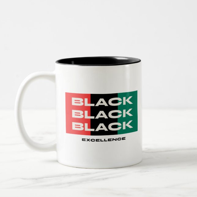 Black Excellence Two-Tone Coffee Mug (Left)