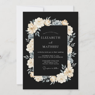 Black Exquisite Winter Wedding Invitation