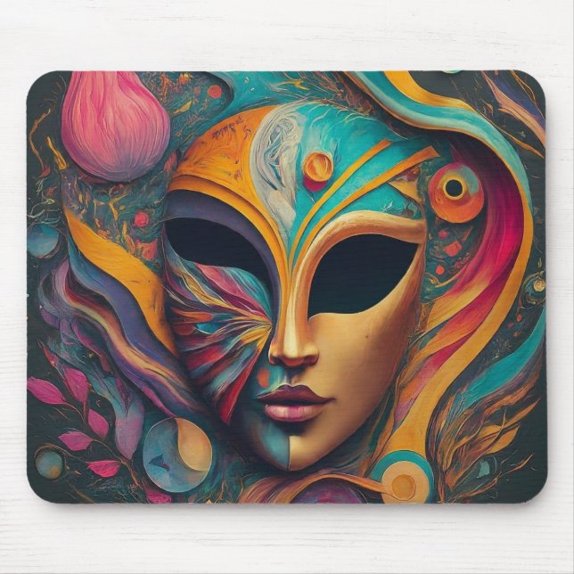 Black Eye Face Mask Mouse Mat (Front)
