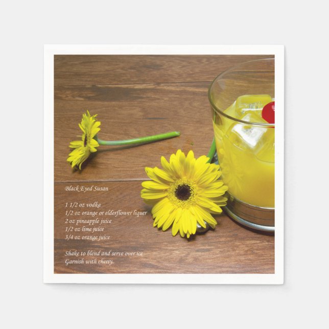 Black Eye Susan cocktail napkin (Front)
