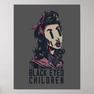 Black Eyed Children Cryptid Folklore Poster