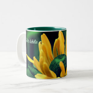 Black Eyed Susan Abstract Floral Personalised Two-Tone Coffee Mug