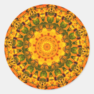 Black Eyed Susan Abstract Flower Art Classic Round Sticker