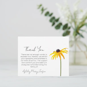 Black Eyed Susan Bereavement Thank You Card