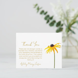 Black Eyed Susan Bereavement Thank You Card