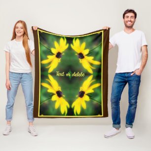 Black Eyed Susan Daisy Abstract Personalised Fleece Blanket