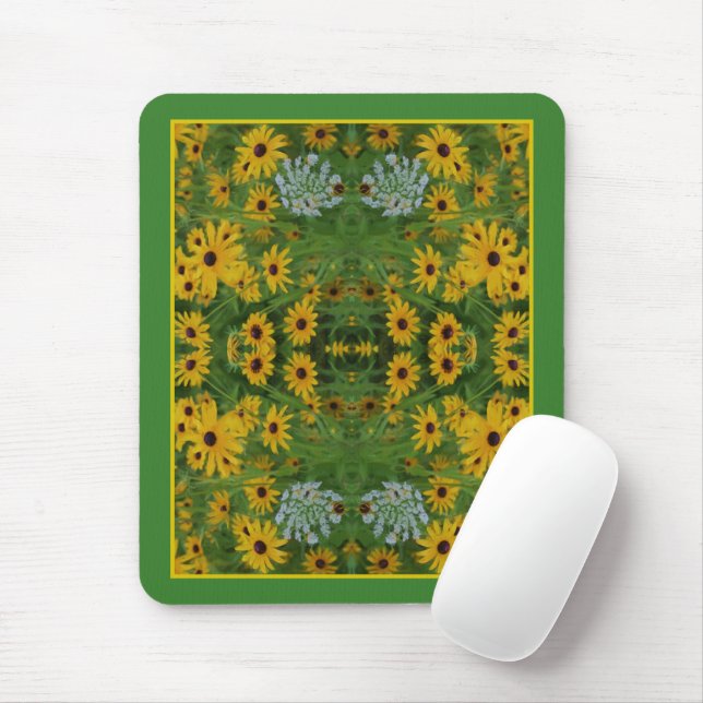 Black Eyed Susan Daisy Flower Painting Abstract Mouse Mat (With Mouse)