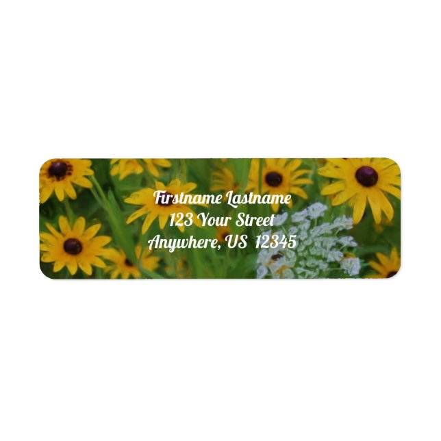 Black Eyed Susan Daisy Flower Painting Address (Front)