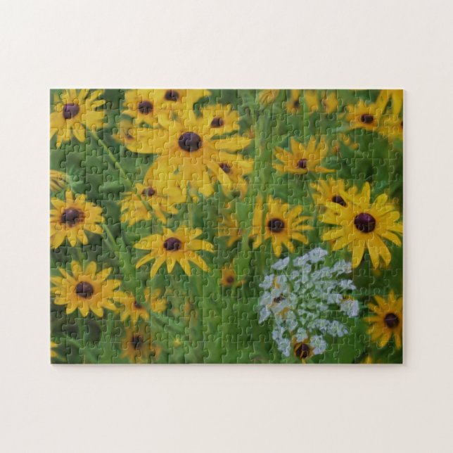 Black Eyed Susan Daisy Flower Photo Painting  Jigsaw Puzzle (Horizontal)
