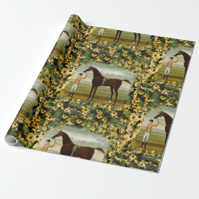 Black Eyed Susan Derby race horse wrapping paper (Unrolled)