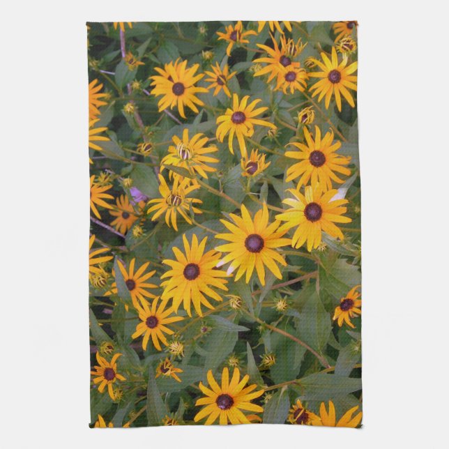 Black eyed susan dish towel (Vertical)