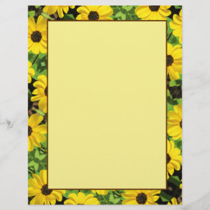 Black Eyed Susan Floral 8.5 x 11 Stationary