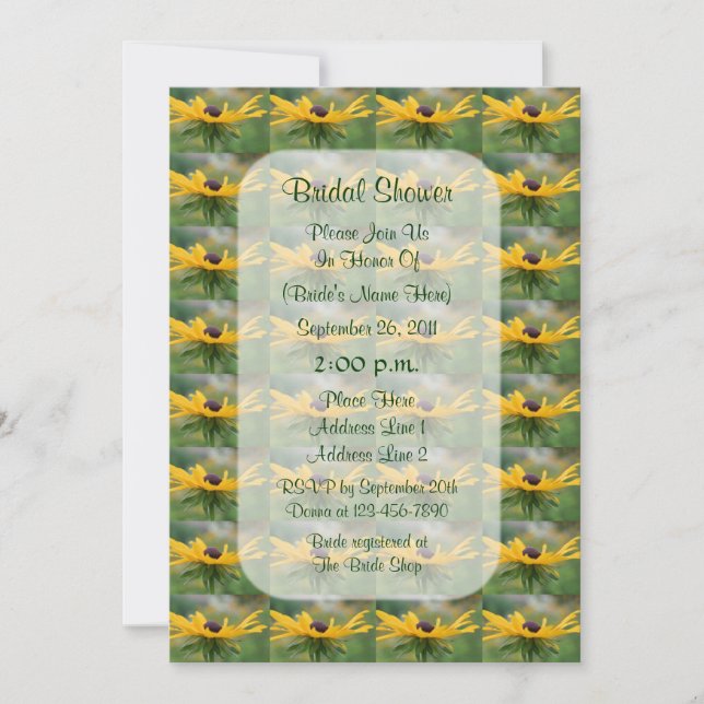Black Eyed Susan Floral Bridal Shower  Invitation (Front)