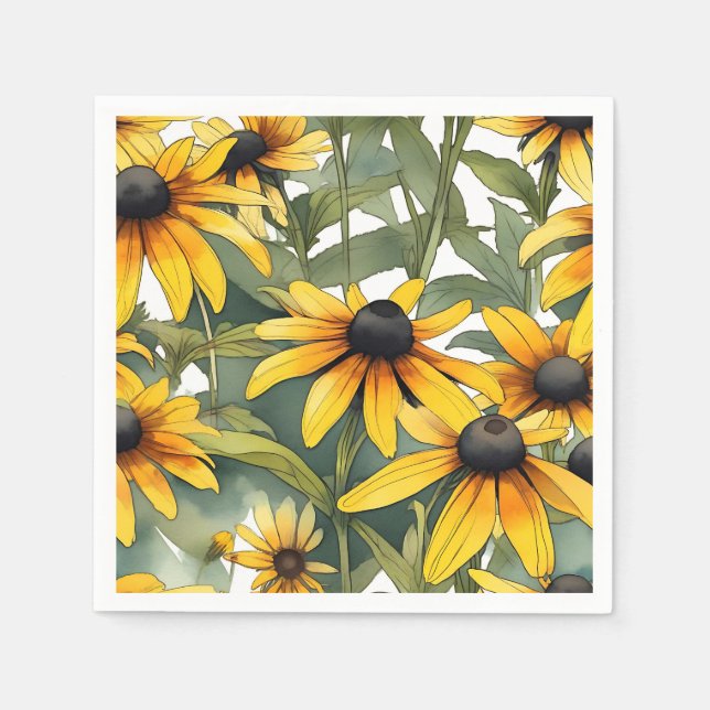 Black-Eyed Susan Floral Napkin (Front)