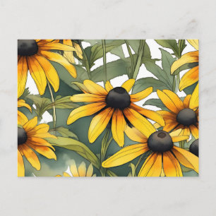 Black-Eyed Susan Floral Postcard