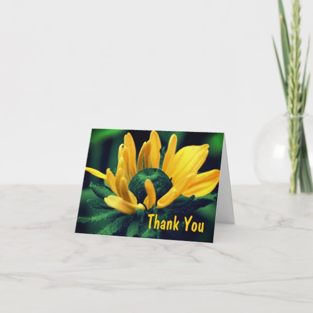 Black Eyed Susan Flower Abstract Thank You Card (Front)