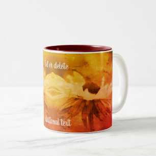 Black Eyed Susan Flower Art Personalised Two-Tone Coffee Mug