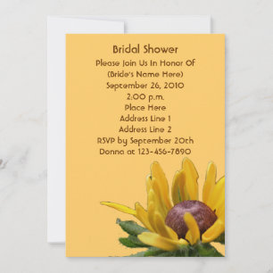 Black Eyed Susan Flower Bridal Shower Invite