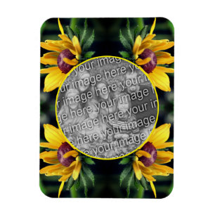 Black Eyed Susan Flower Frame Add Your Photo    Magnet