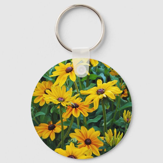Black eyed susan flower garden key ring (Front)