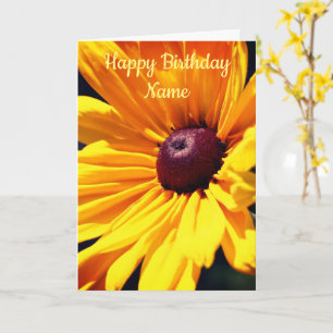 Black Eyed Susan Flower Personalised Birthday Card