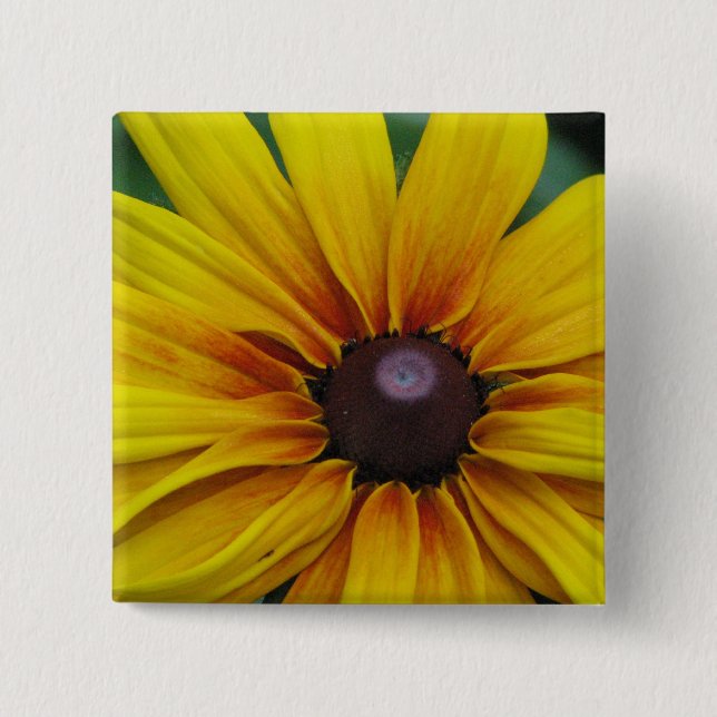 Black Eyed Susan Flower Square Pin (Front)