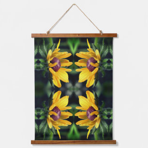 Black Eyed Susan Flower Unfolding Abstract     Hanging Tapestry