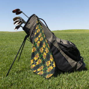 Black Eyed Susan Flower Unfolding Pattern Golf Towel