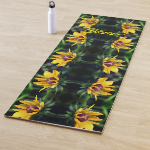 Black Eyed Susan Flower Unfolding Personalised Yoga Mat