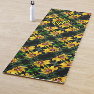 Black Eyed Susan Flower Unfolding Personalized  Yoga Mat