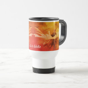 Black Eyed Susan Flower Vintage Personalised    Travel Mug
