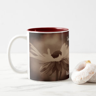 Black Eyed Susan Flower Vintage Personalized  Two-Tone Coffee Mug