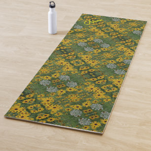 Black Eyed Susan Flowers Abstract Personalised Yoga Mat