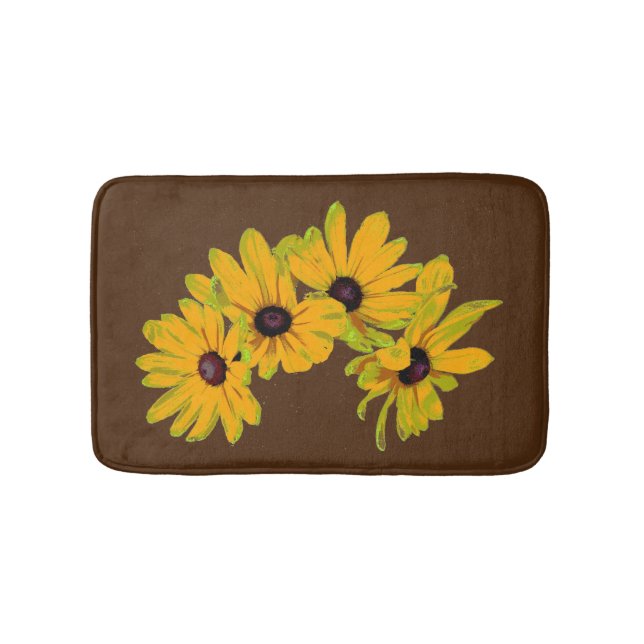 Black Eyed Susan Flowers Bath Mats (Front)