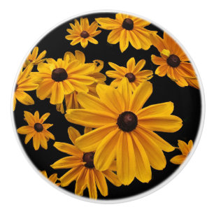 Black-eyed Susan Flowers Floral Ceramic Knob