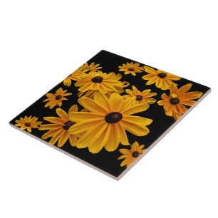 Black-eyed Susan Flowers Floral Ceramic Tile