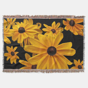 Black-eyed Susan Flowers Floral Throw Blanket
