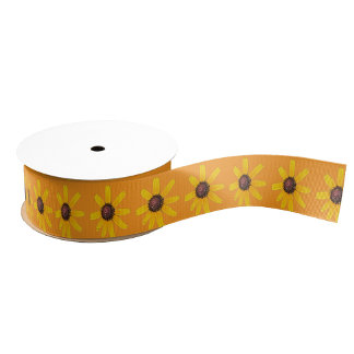 Black-eyed Susan Flowers Ribbon Grosgrain Ribbon