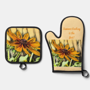 Black Eyed Susan Oven Mitt & Pot Holder Set