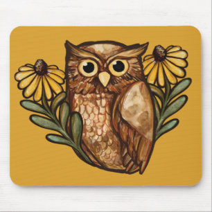 Black Eyed Susan Owl Flower Owls                   Mouse Mat