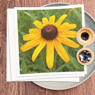 Black-Eyed Susan Rudbeckia Flower Photograph Party Napkin