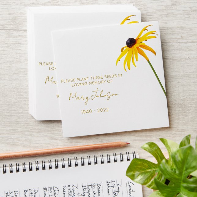 Black eyed susan | Simple Memorial Seed Envelope (Stacked)
