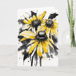 Black-eyed Susan - Watercolor flowers Card