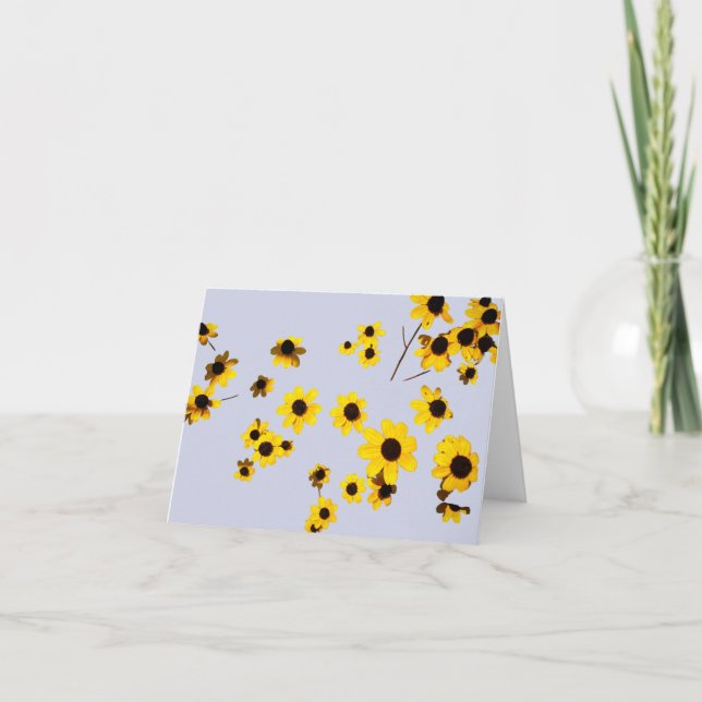 Black eyed Susan wildflower on blank background Thank You Card (Front)