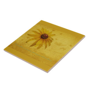 Black-Eyed Susan Wildflower & Quotation Tile